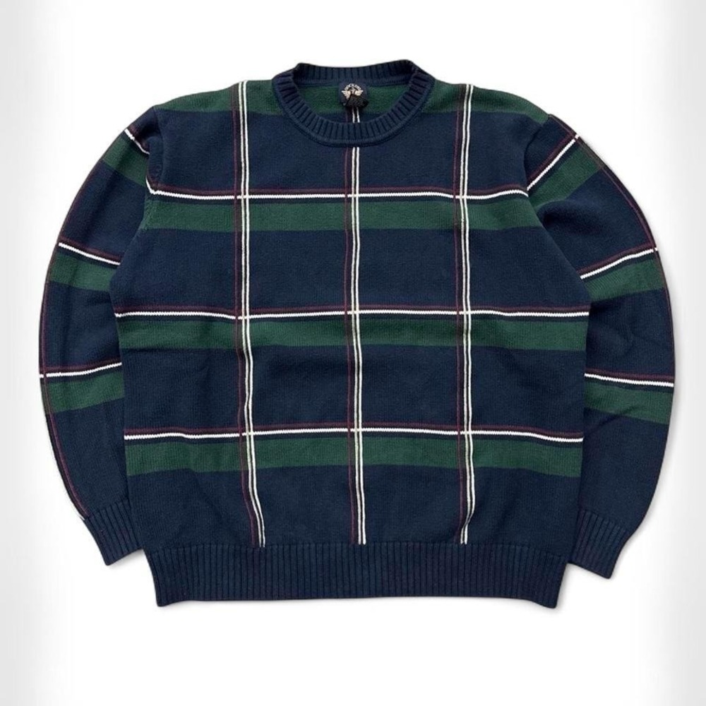 Vintage Dockers Multicolor Striped Grandpa Knit Sweater Sz XL